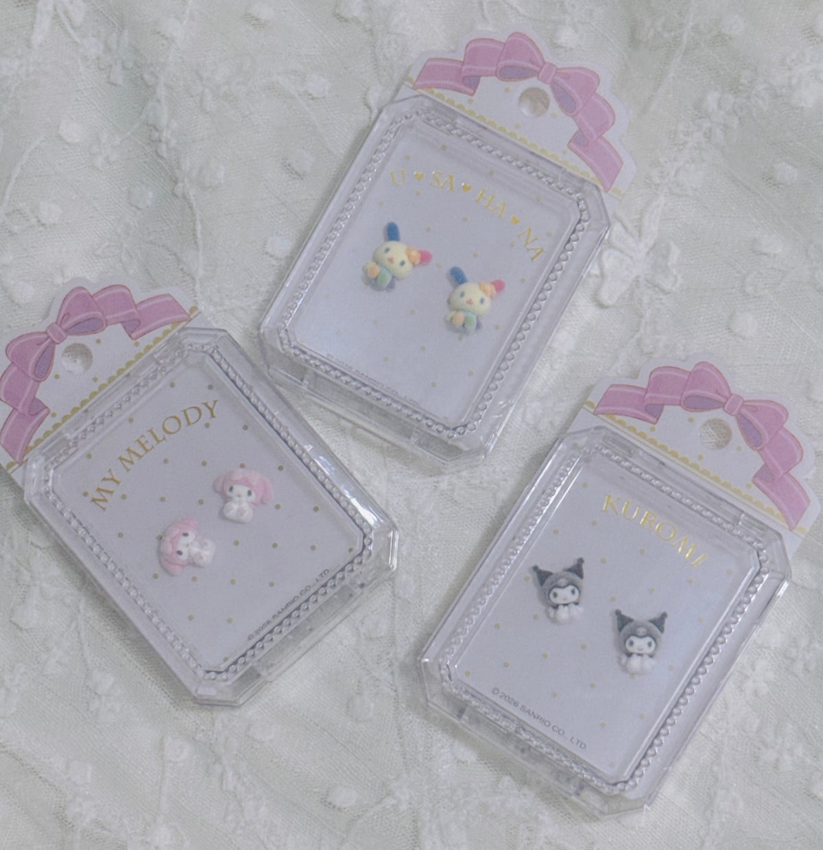 SANRIO 絨毛耳釘 預訂/現貨