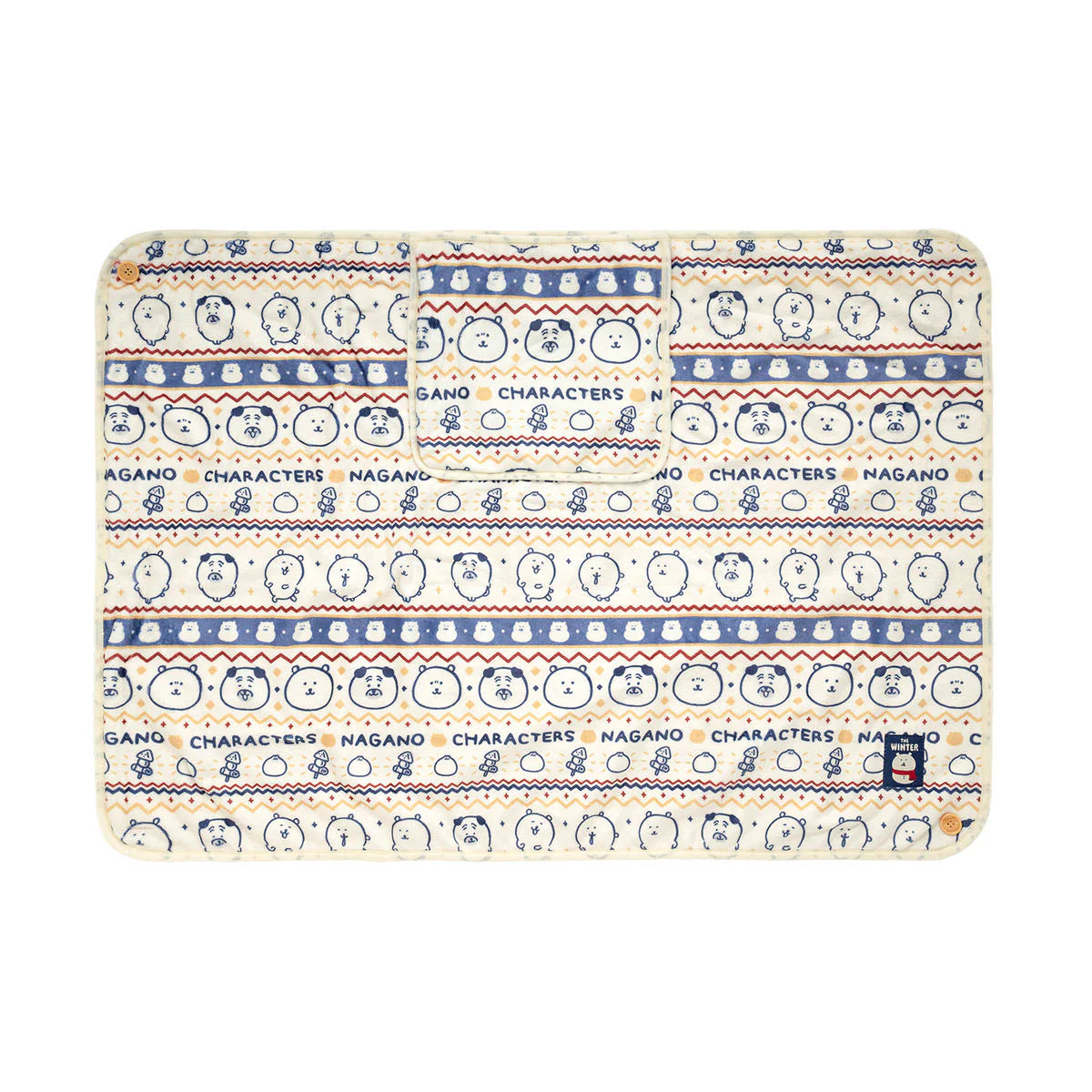 NAGANO CHARATER JOKE BEAR 保暖帶收納袋3用毛毯 (象牙白) 週邊 現貨