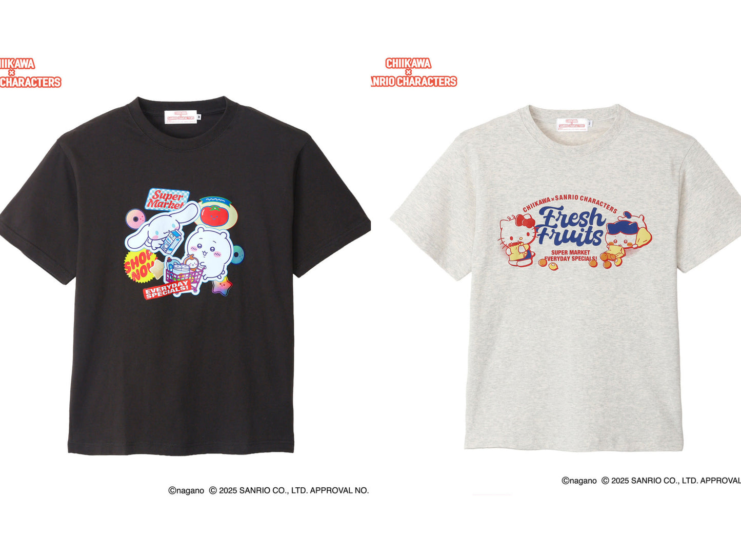 CHIIKAWA X SANRIO 短袖tee 預訂 9月中旬到貨-summersale
