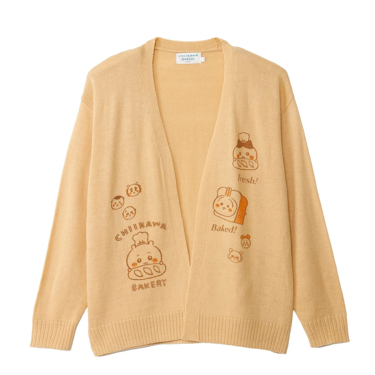 CHIIKAWA BAKERY 15/10 新品 針織開衫 麵包大家族 米色  預訂 (11月上旬到貨)