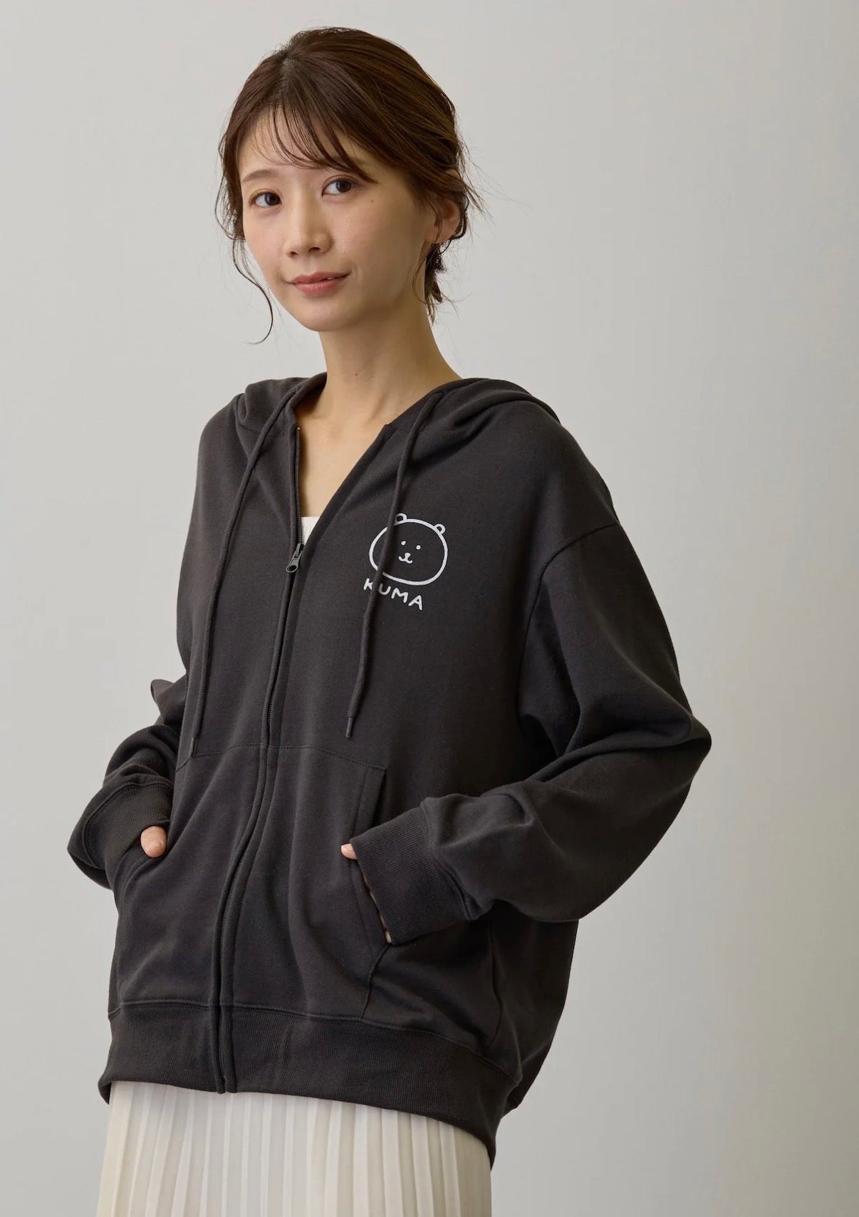 NAGANO CHARACTER joke bear rolling zip hoodie 預訂-summersale