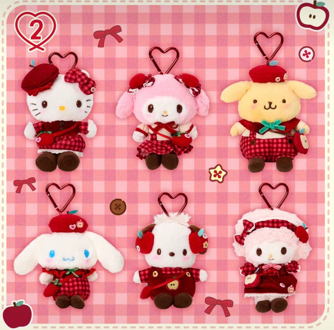 SANRIO 秋之蘋果🍎 掛件公仔 預訂 (9月下旬到貨)